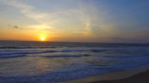 Ocean Sunset Waves Stock Footage 85946696