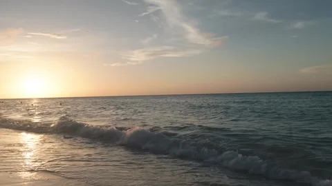 The ocean at sunset the whisper of waves and the golden light Stock-Footage 331938199