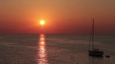 Ocean sunset yacht Vídeos de archivo 79032019