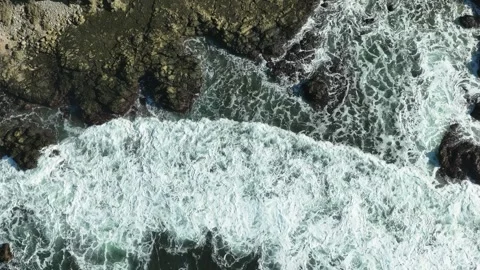 Ocean Surf and White Water Texture Aerial Footage Video stock 340122290