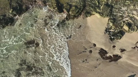 Ocean Surf and White Water Pattern Aerial Footage Stock Footage 340123302