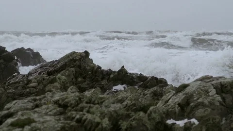 Ocean Surf Foam On Sandy Beach Video stock 72482526