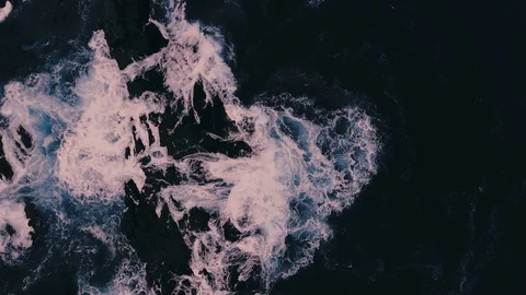 Ocean Surf Seen from Drone Descent and Ascent Stock Footage 101981546