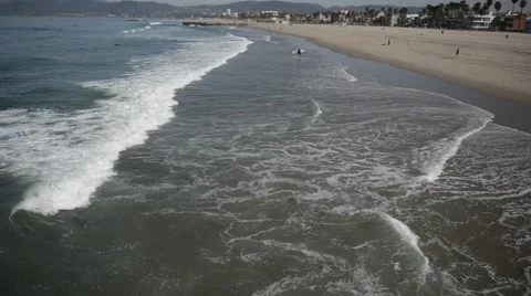 Ocean surf with waves on beach Stock Footage 42026059