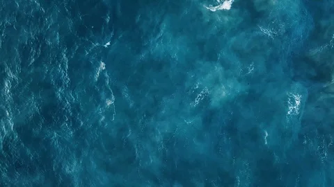 Ocean surface aerial view, sea water texture background by drone Stock Footage