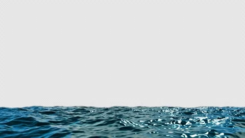 Ocean Surface on Alpha Channel Loop. Stock Footage 240602175