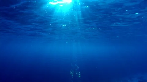 Ocean Surface and Sun Beams Stock Footage 92573455