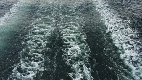 Ocean Surface Movement in Slow Motion with Gentle Wake and Twilight Tones Vidéo 309421650