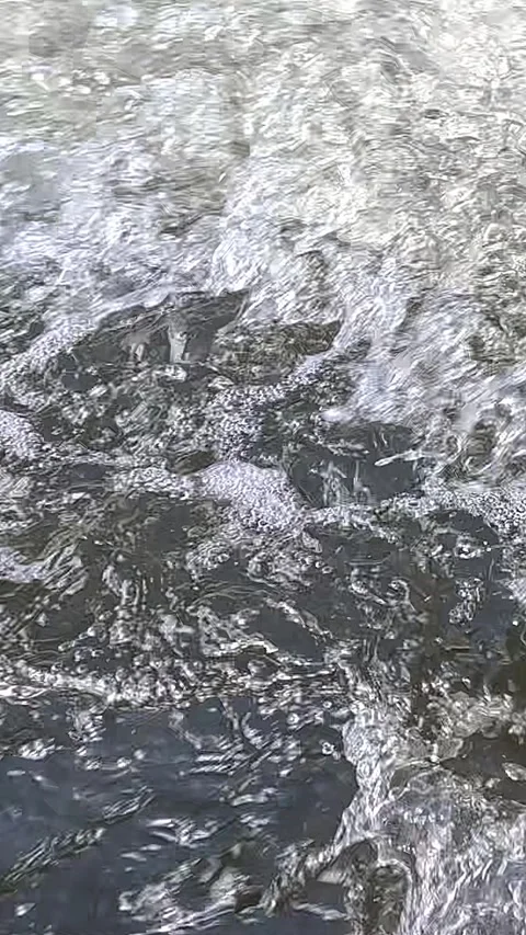 Ocean surface with moving white foam patterns Stock Footage 316849537