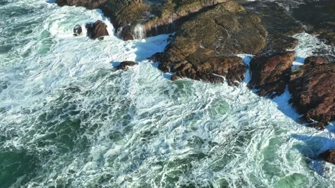 Ocean Surface Pattern and Coastal Water Movement Stock Footage 340124148