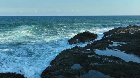 Ocean Surface Texture and Coastal Water Patterns Stock Footage 340121088