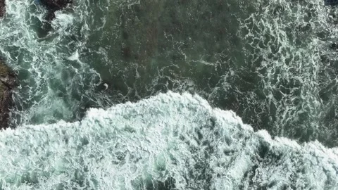 Ocean Surface Texture and White Water Movement Video stock 340122776