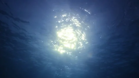 Ocean surface from underwater sunlight Stock Footage 50943113