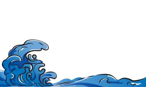 Ocean surface wave illustration isolated vector Stock Illustration