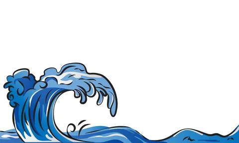 Ocean surface wave illustration isolated drawing Stock Illustration
