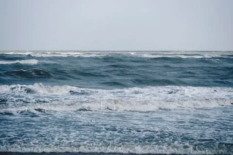 Ocean surface wave seamless. Underwater cartoon liquid pattern river and sea  写真素材