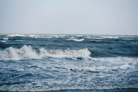 Ocean surface wave seamless. Underwater cartoon liquid pattern river and sea  写真素材