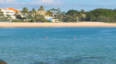 Ocean swimmers at the beach Stock Footage 39751382