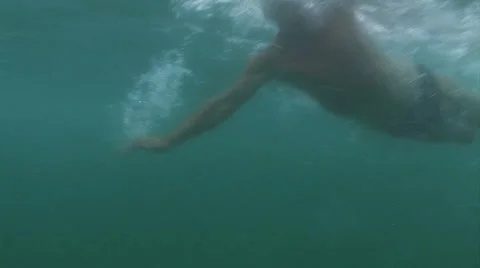 Ocean Swimming Racing and Training Stock Footage 2242953