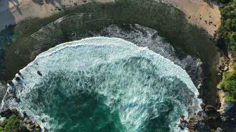 Ocean Swirl Pattern and White Water Texture Stock Footage 340121450