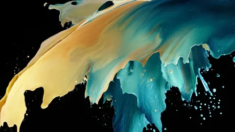 Ocean teal paint waves surge Stock Footage 317071049