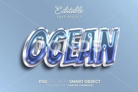 Ocean text effect editable style PSD Template