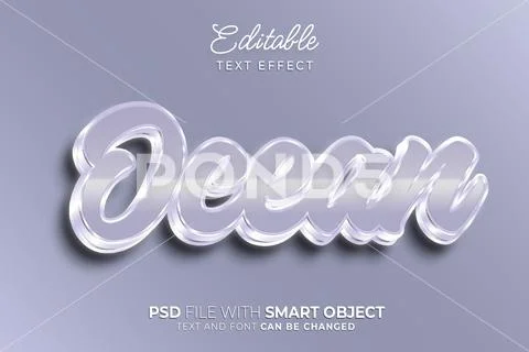 Ocean text effect editable style PSD Template