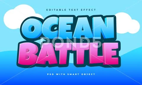 Ocean text effect PSD Template
