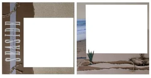 Ocean theme scrapbook frame template Stock Photos