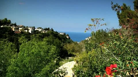 Ocean through Mountain Stock Footage 10929627