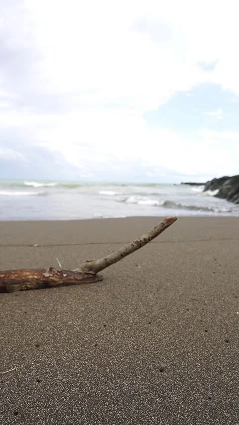 Ocean Tide Washing Over Sandy Beach Shoreline, Gentle Sea Waves Video stock 325660216