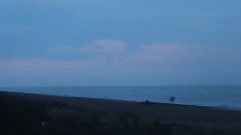 Ocean Timelapse With Dune Grass Tripod Shot Stock Footage 106673777