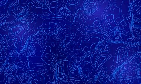Ocean topographic line map with curvy wave isolines vector illustration. イラスト素材