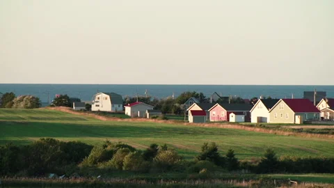 Ocean town close up, Prince Edward Island Vídeos de archivo 200464905