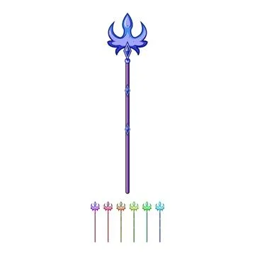Ocean trident magic cartoon vector graphic Stock Illustration