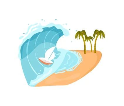 Ocean tsunami isolated vector icon Stock Illustration