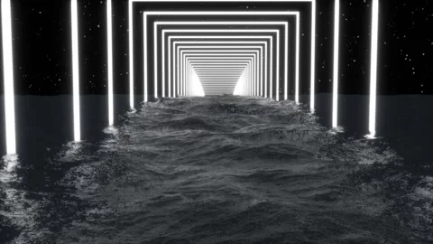 Ocean tunnel square Stockbeeldmateriaal 343870881