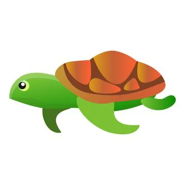 Ocean turtle icon, cartoon style Stock Illustration