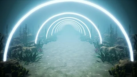 Ocean underwater light tunnel 4K Stock Footage 265246162