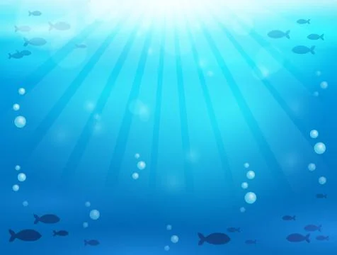 Ocean underwater theme background - eps10 vector illustration. Stock Illustration