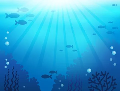 Ocean underwater theme background - eps10 vector illustration. Stock Illustration