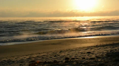 Ocean Vapors at Sunrise Stock Footage 34302319
