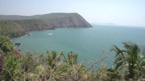 Ocean view of Agonda Beach in Goa India Stock Footage 42996993