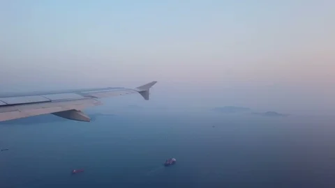 Ocean view from airplane window Stock Footage 106677828