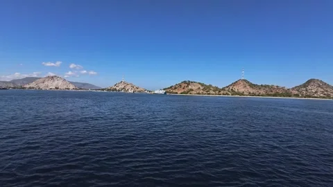 Ocean View in the Alas Strait between Lombok and Sumbawa Islands Stock-Footage 283944631