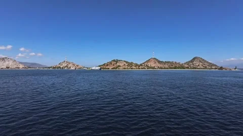 Ocean View in the Alas Strait between Lombok and Sumbawa Islands Stock Footage 283963067