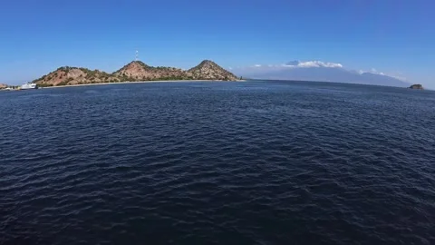 Ocean View in the Alas Strait between Lombok and Sumbawa Islands Stock Footage 283963630