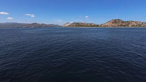Ocean View in the Alas Strait between Lombok and Sumbawa Islands Stock Footage 283966255