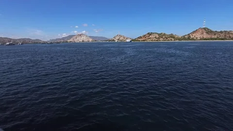Ocean View in the Alas Strait between Lombok and Sumbawa Islands Stock Footage 283966634