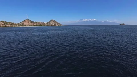 Ocean View in the Alas Strait between Lombok and Sumbawa Islands Stock Footage 283967012
